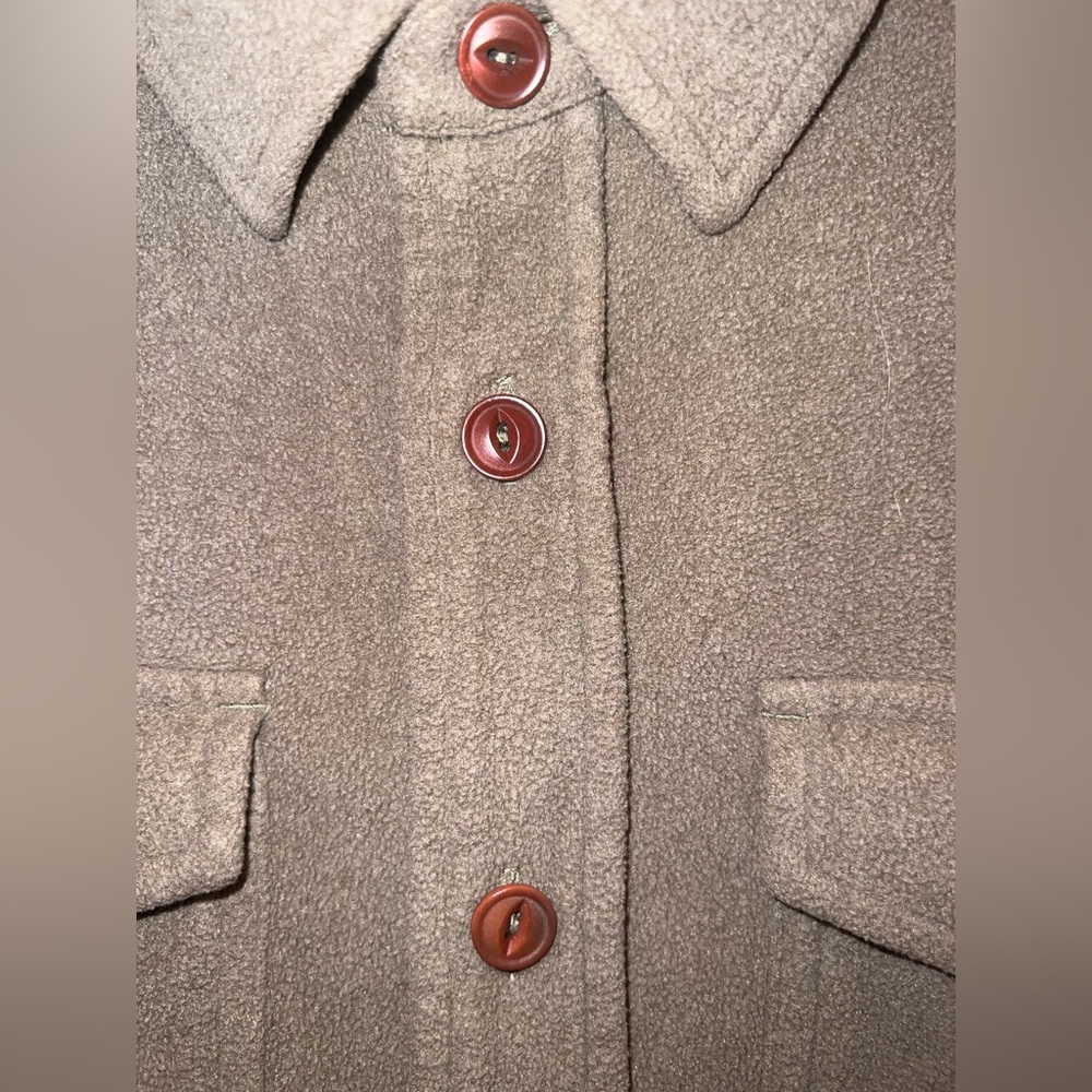 Vuori Men’s Fleece Shirt Jacket Button Up Taupe Brown Size Small EUC - Picture 4 of 13